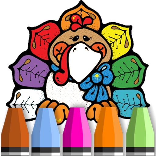 Happy Thanksgiving Greeting Coloring Book - Learn to Painting Cartoon Character For Kids icon