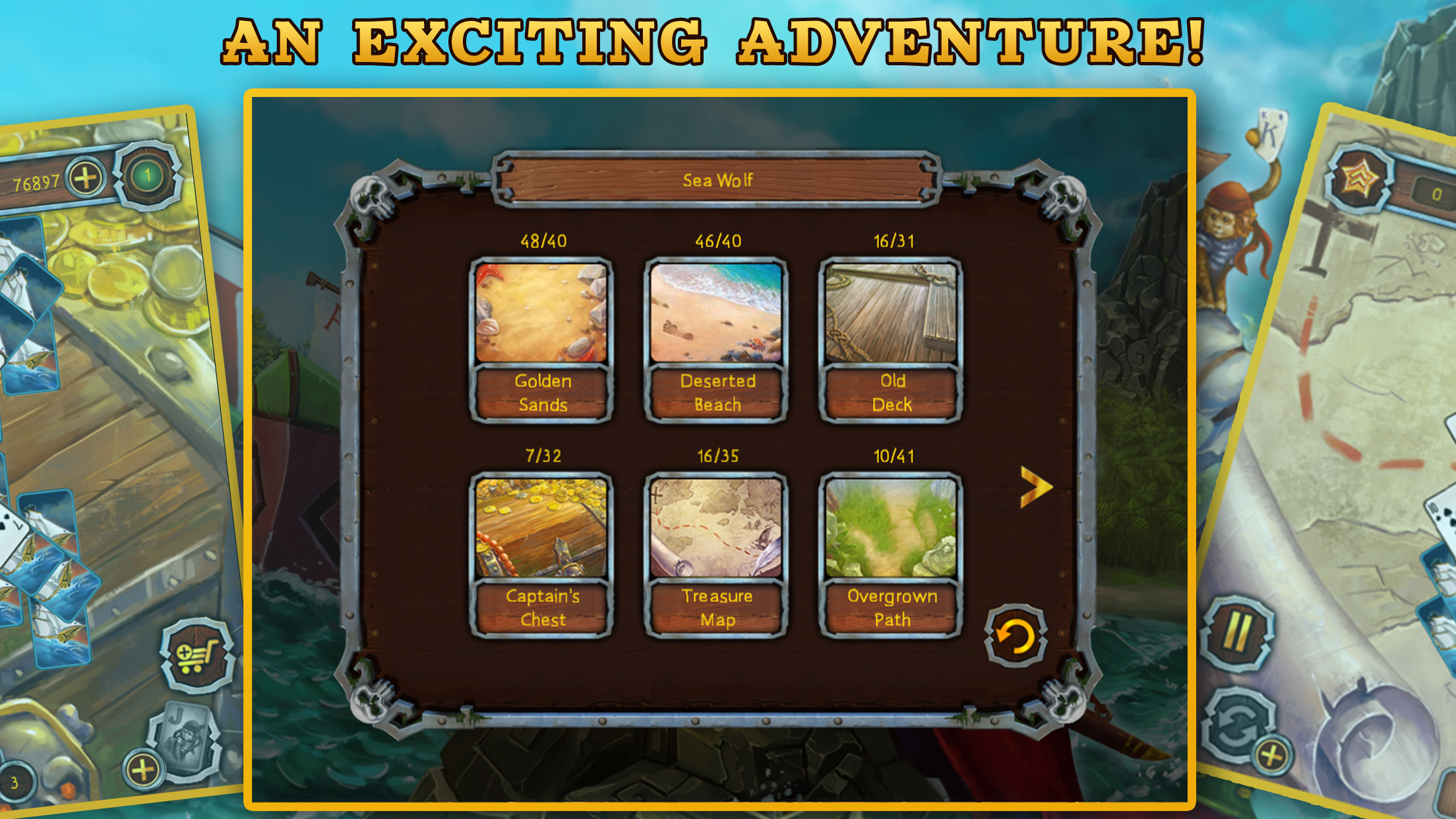 Pirate Solitaire. Sea Wolves Free