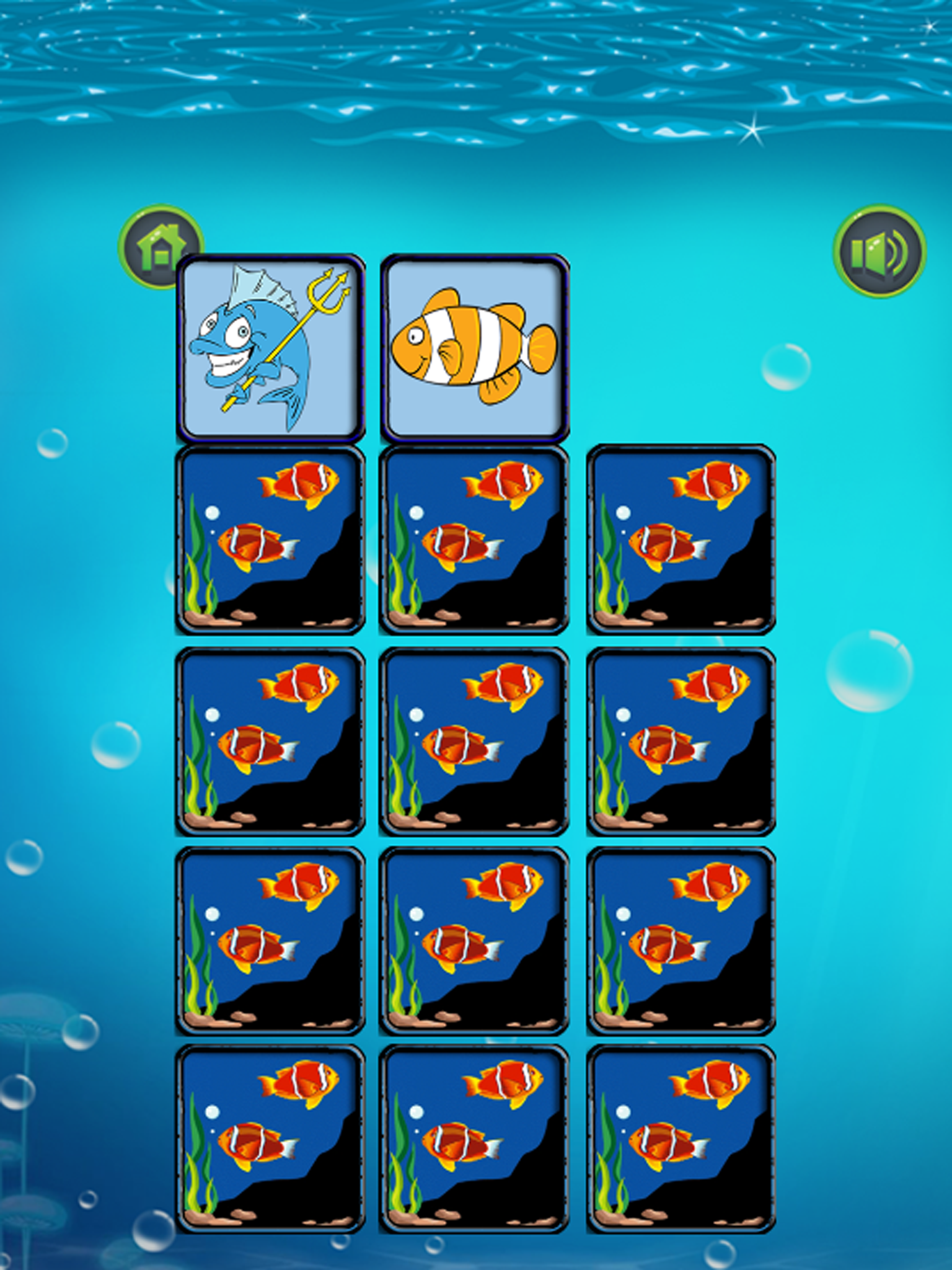 Finding Happy Fish In The Matching Cute Cartoon Puzzle Cards Game screenshot 5