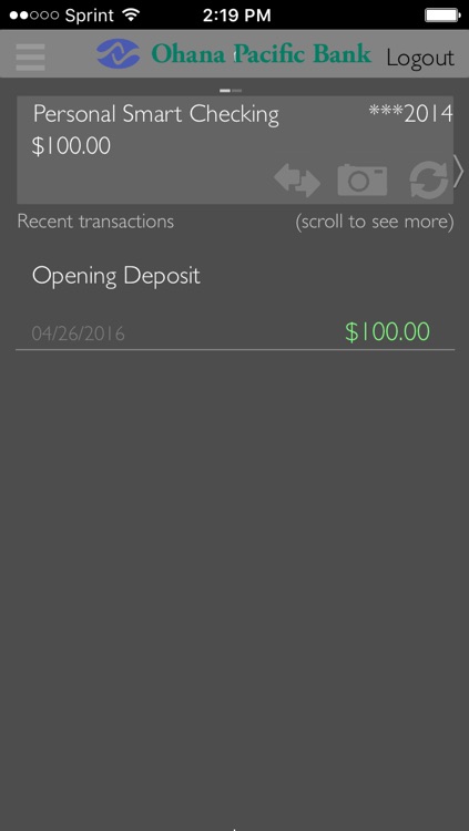 Ohana Bank Mobile App