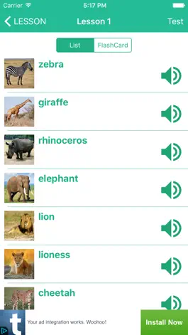 Game screenshot Learn English By Picture and Sound - Topic : Animals mod apk