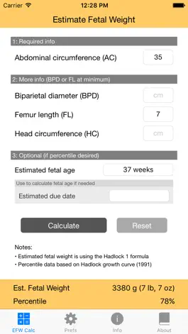 Game screenshot Fetal Weight Calculator - Estimate Weight and Growth Percentile apk