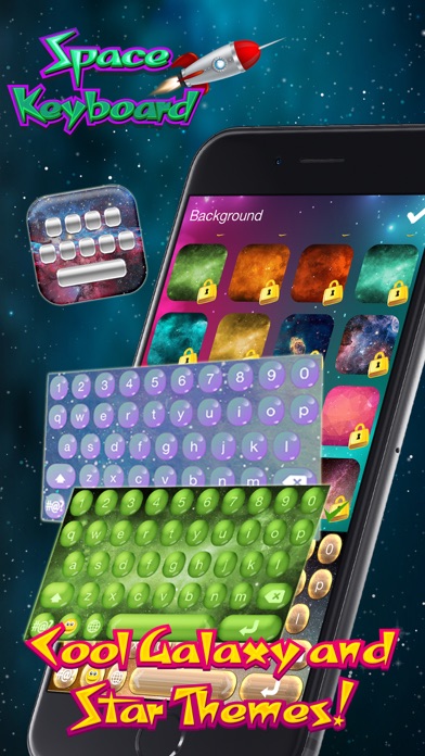 Screenshot #1 pour L'espace clavier gratuit - Galaxie et étoile personnalisé thèmes avec belles polices pour iPhone