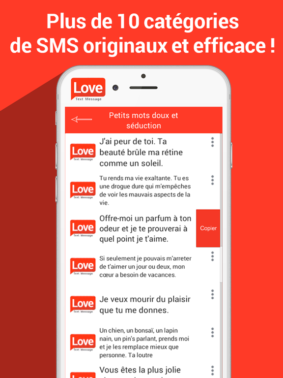 Screenshot #6 pour Love SMS - Idée de message romantique d'amour secret