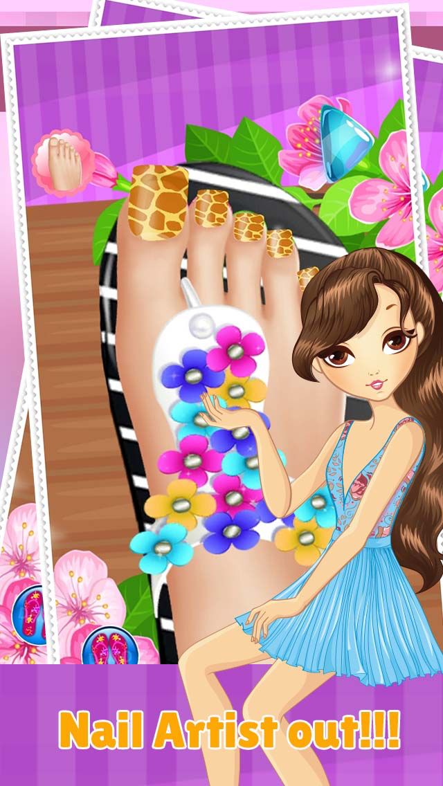 Toe Nail Spa Salon Beautiful Princess Girls - Makeover And Games Dressup Nails Art and Polish