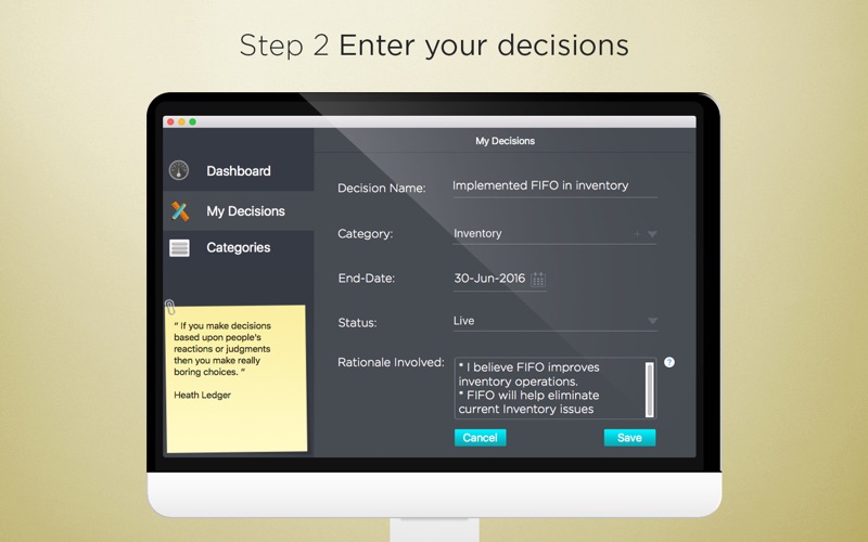 How to cancel & delete decisions tracker 1