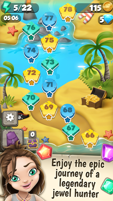Screenshot #2 pour Jeux série de 3 gemmes: Trouvez le diamant perdu dans l'aventure de puzzle avec des couleurs