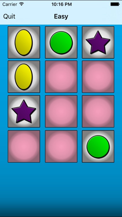 Shapes & Colors Memory Game