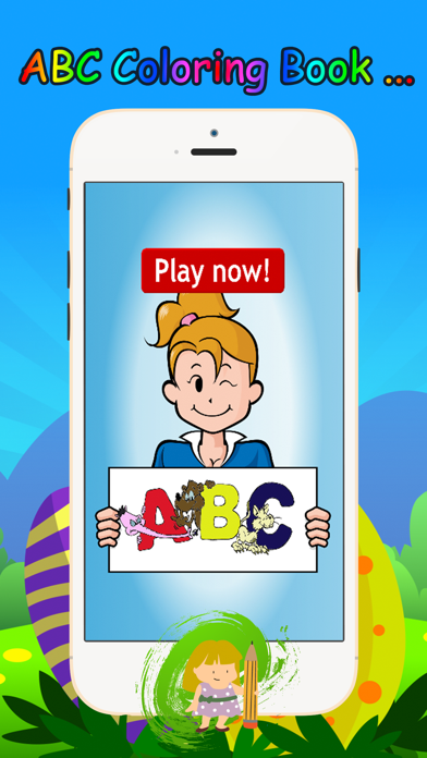 Kids ABC animals Cartoon words Coloring book page app screenshot