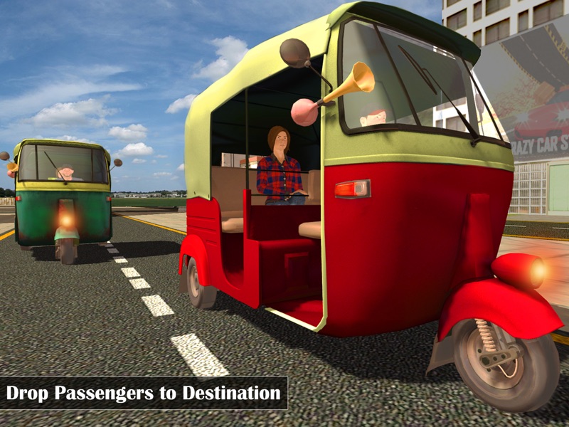 Futuristic Flying Tuk Tuk Simulator - Auto Rickshaw Driving screenshot 6