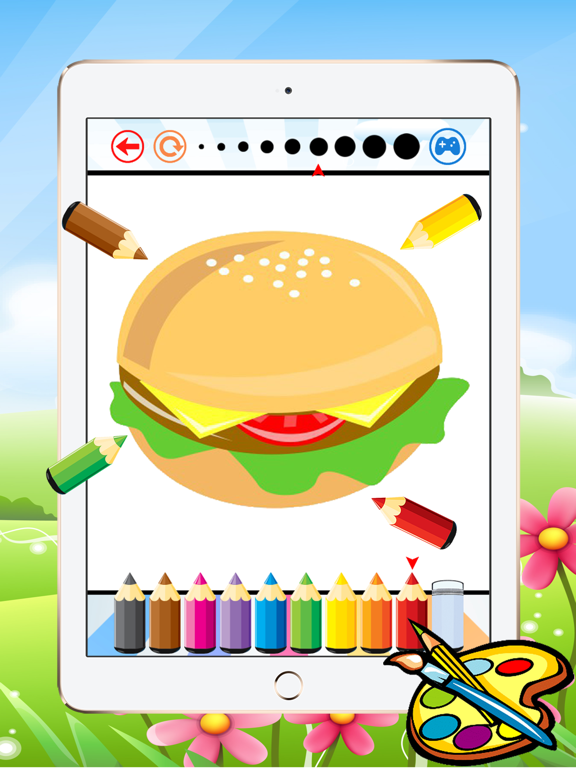 Food Coloring Book For Kids - All In 1 Drawing and Painting Free Printable Pages iPad screenshot