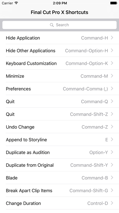 Shortcut: Final Cut Pro X Edition Screenshot