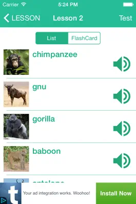 Game screenshot Learn English By Picture and Sound - Topic : Animals hack
