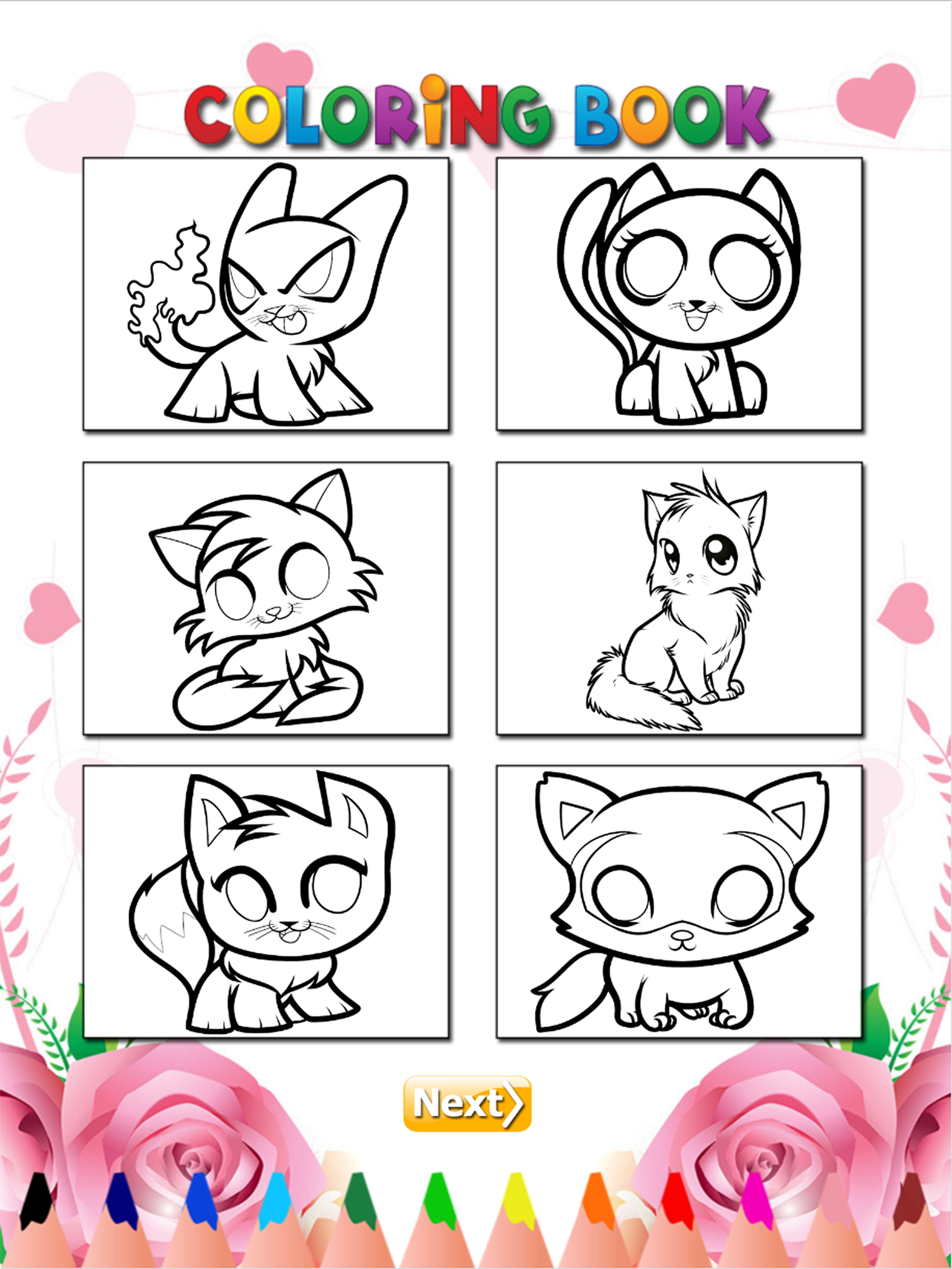 The Kitten Coloring Book HD: Learn to color and draw a kitten, Free games for children screenshot 5