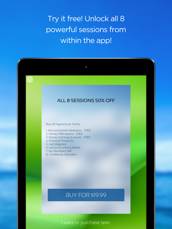 Manifest Money Meditation iPad screenshot 4 - Lifestyle app