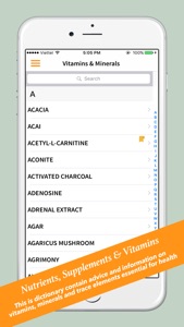 Vitamins & Minerals screenshot #1 for iPhone