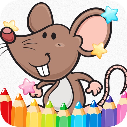 cartoon coloring and painting book for little kid icon