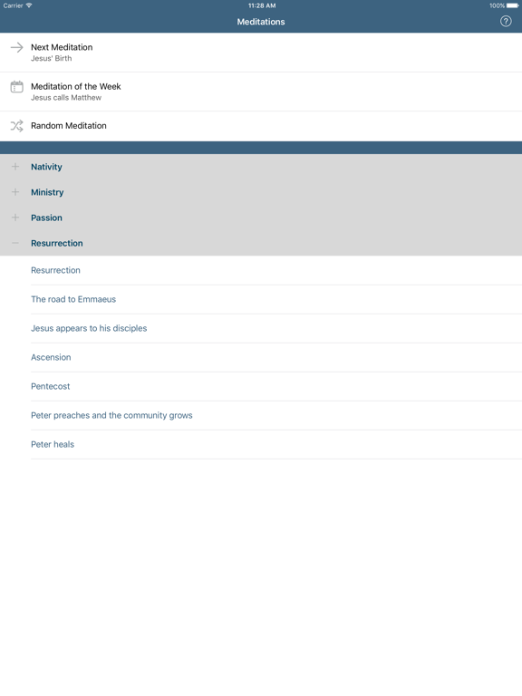 Emmaus: Meditations on the Life of Jesus iPad screenshot 1 - Lifestyle app