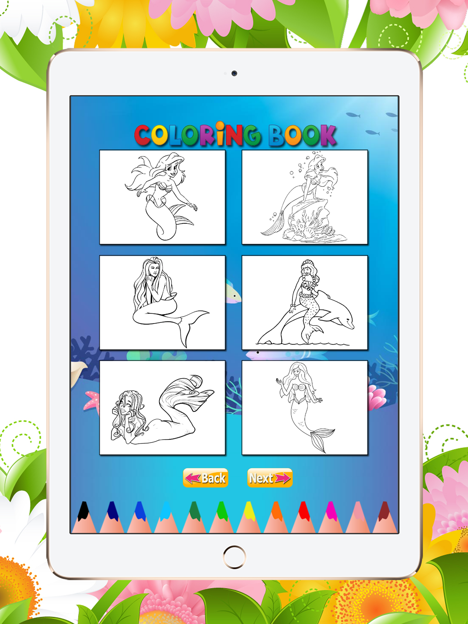 Mermaid Coloring Book For Girls: Learn to color and draw a Mermaid, Free games for children screenshot 5