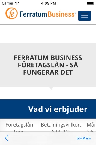 Ferratum Företagslån - Företagskredit, låna pengar bolag screenshot 2