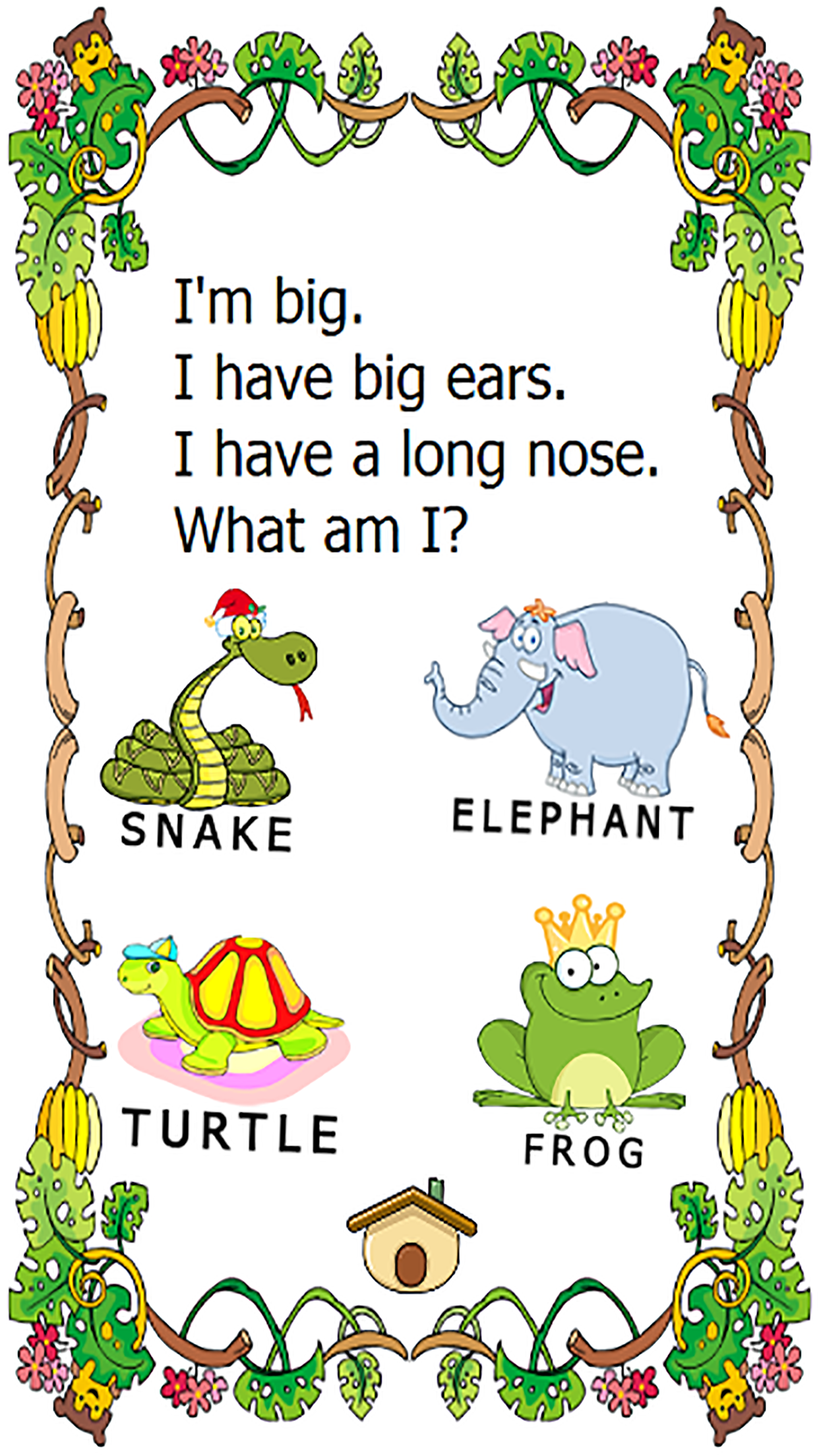 What animal am I quiz english cartoon preschool worksheets screenshot 3