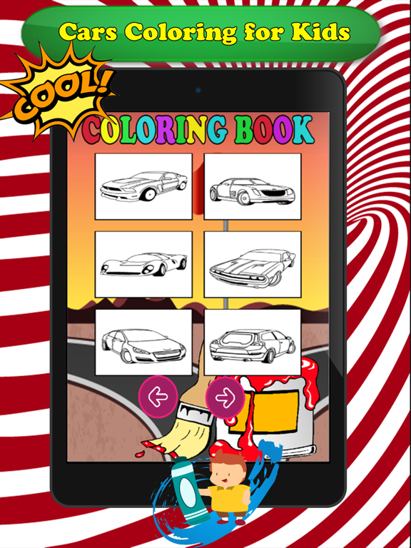 Cars Cartoon Coloring Book - Free Games For Kids iPad screenshot