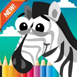 Zoo animals Coloring Book: Move finger to draw these coloring pages games free for children and toddler any age