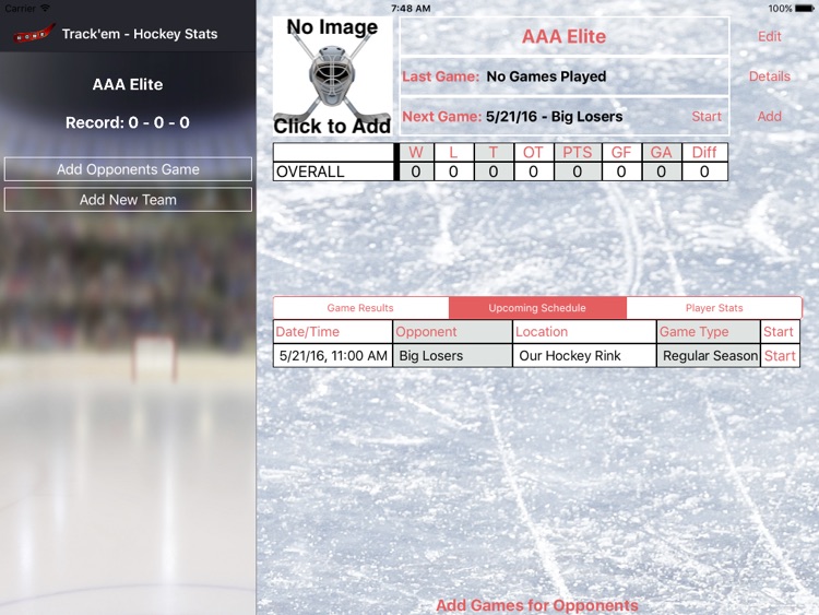 Track'em - Hockey Stats iPad