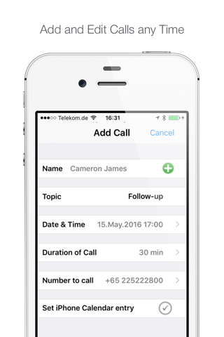 Calls2Do - Call Manager (with back-up to eMail) screenshot 3