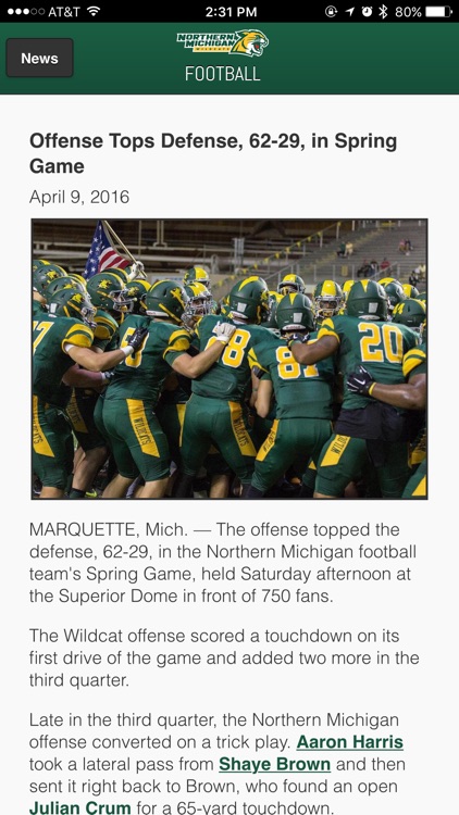 NMU Wildcats Front Row