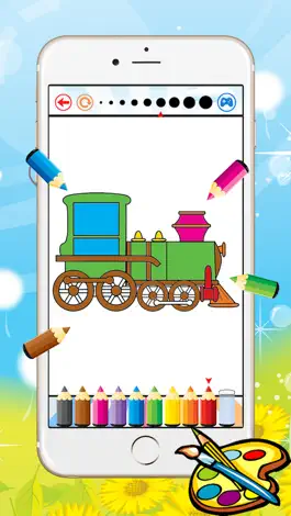 Game screenshot Поезд Книжка-раскраска для Kid - Автомобиль рисунок бесплатные игры, краски и цвета хорошие hack