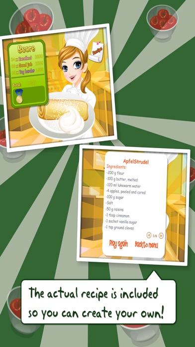Tessa’s cooking apple strudel – learn how to bake your Apple Strudel in this cooking game for kids iPhone screenshot