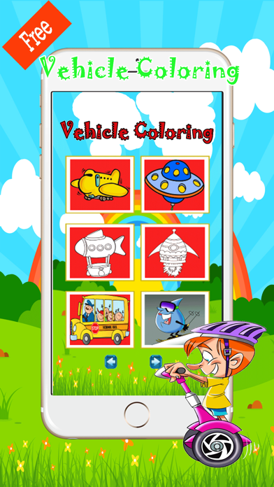coloring book school bus  & drawings trucks iPhone screenshot