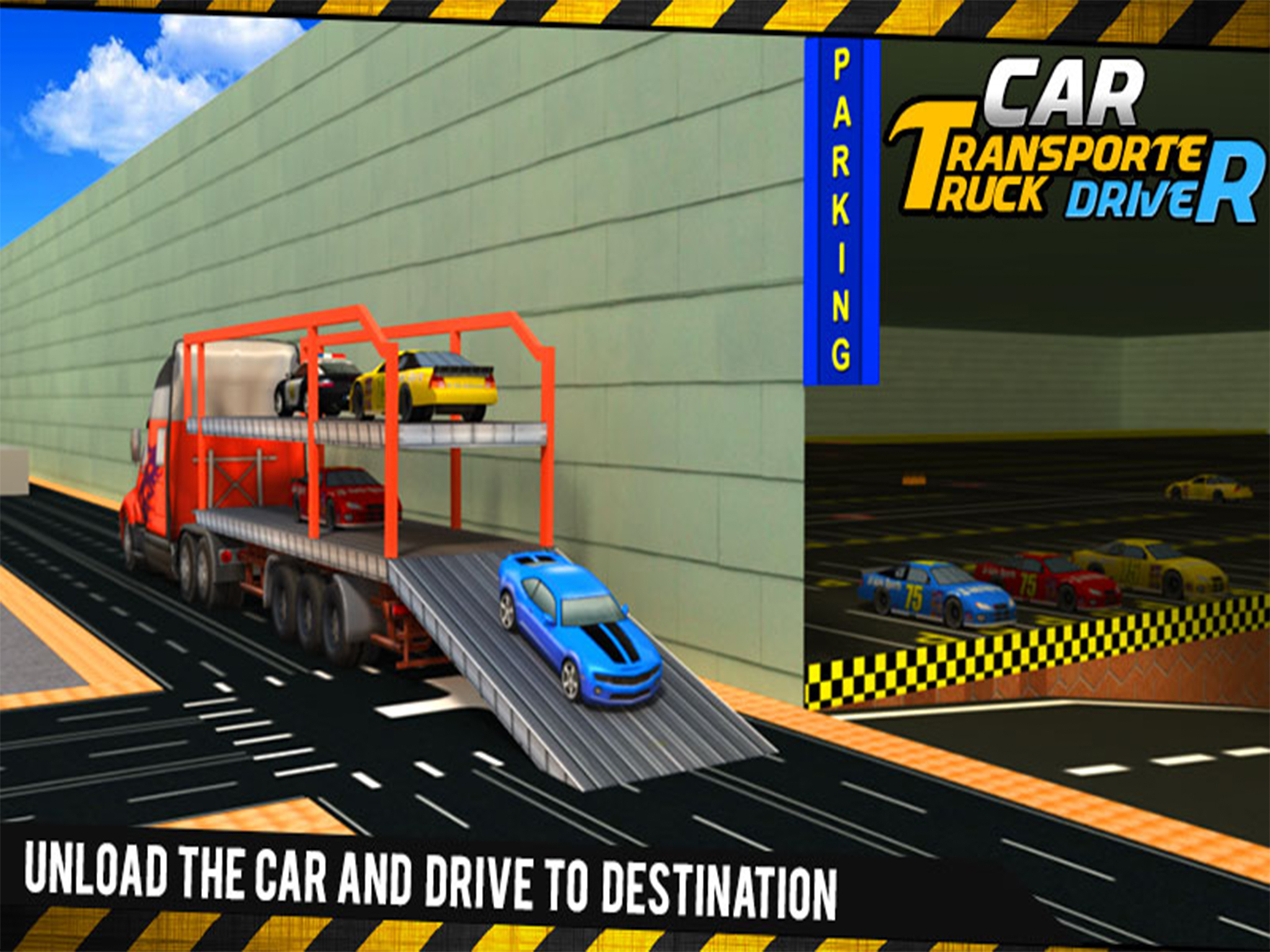 Sports Car Transporter Truck Driver Simulation & Racer Truck Parking Game screenshot 9