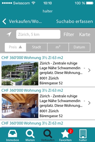 Halter Immobilien AG screenshot 2