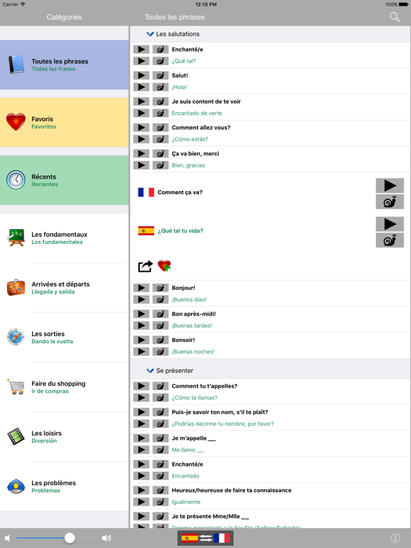 Screenshot #4 pour Manuel de conversation Traducteur et dictionnaire parlant Français / Espagnol - Multiphrasebook