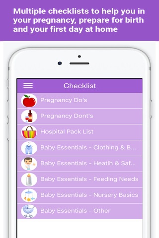 Pregnancy Countdown – Weekly Fetus & Mother Development plus Tips, Information and Checklists screenshot 2