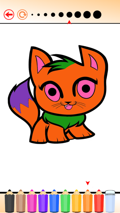 The Kitten Coloring Book HD: Learn to color and draw a kitten, Free games for children iPhone screenshot