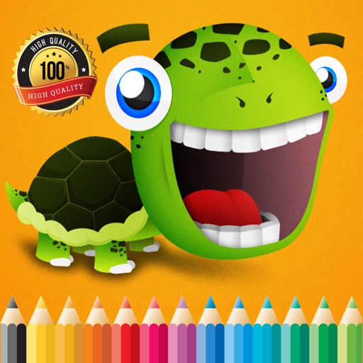 The Turtle Cartoon Paint and Coloring Book Learning Skill - Fun Games Free For Kids Icon