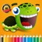 The Turtle Cartoon Paint and Coloring Book Learning Skill - Fun Games Free For Kids