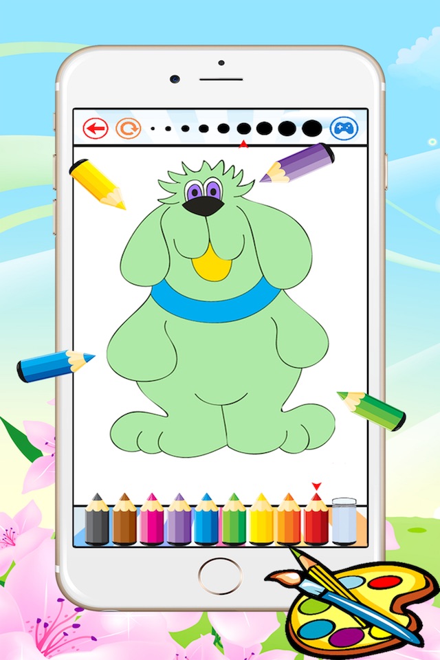 Dog Coloring Book for kid - Animal Paint and Drawing free game color good HD screenshot 3