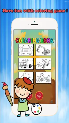 Game screenshot Kids Vehicle Dot to Dot Coloring Book - connect dots coloring pages learning games for any age hack