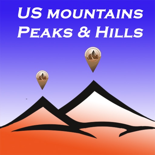 US Mountains, peaks and hills in augmented reality icon