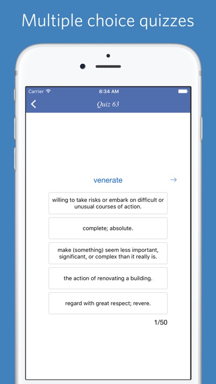 ACT word list - quiz, flashcard and match game screenshot-4