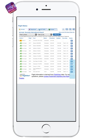 JFK AIRPORT - Realtime Flight Info - JOHN F. KENNEDY INTERNATIONAL AIRPORT screenshot 3