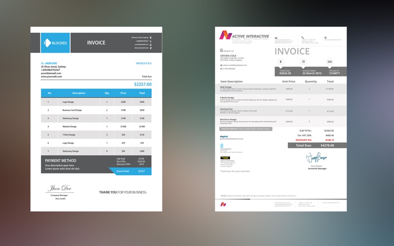 Screenshot #2 pour Invoice for Photoshop - Package One for A4 Size