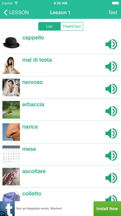 Learn Italian By Picture and Sound - Easy to learn Italian vocabulary