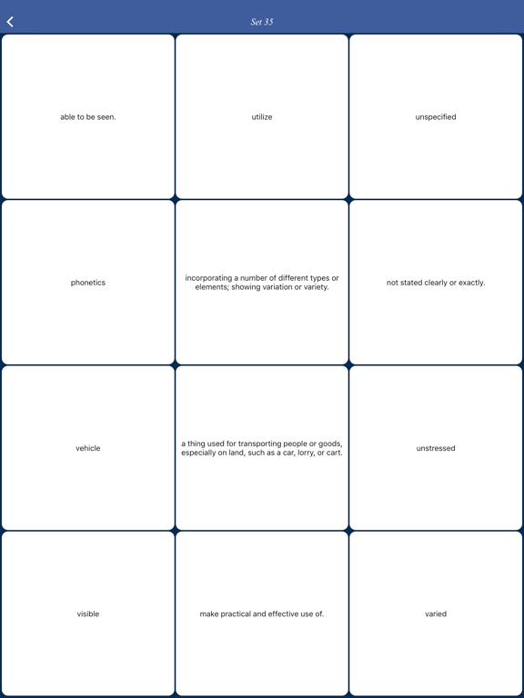 Academic Word List - quiz, flashcard and game iPad screenshot