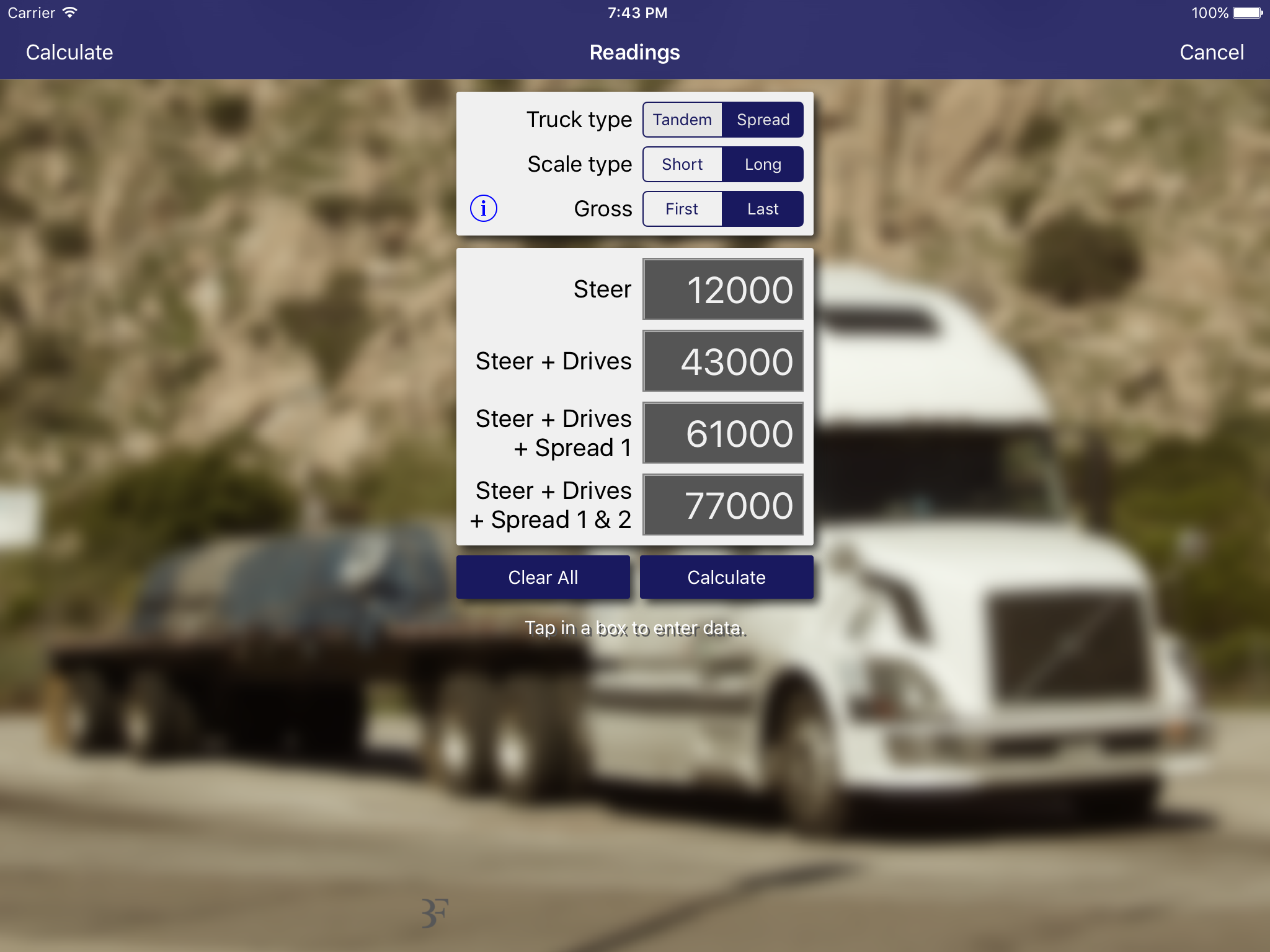 Truck Scale Calculator