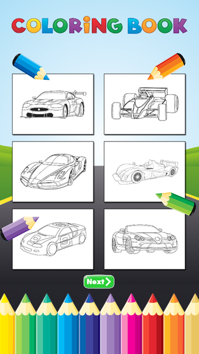 Race Car Coloring Book Super Vehicle drawing game iPhone screenshot 5 - Games app